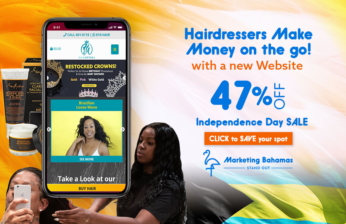 Hair Salon Website Package Full Payment : Marketing Bahamas - BE BOLD